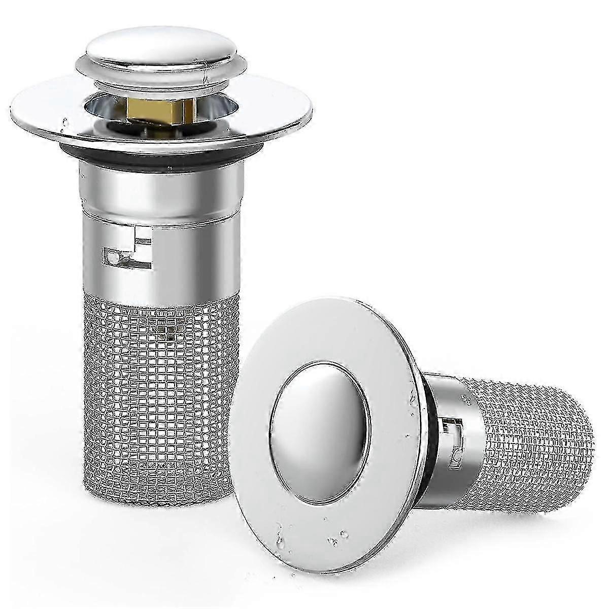 Brass Core Bathroom Sink Pop Up Drain Stopper - Universal Replacement for Sink Drain Strainer and Basin Plug