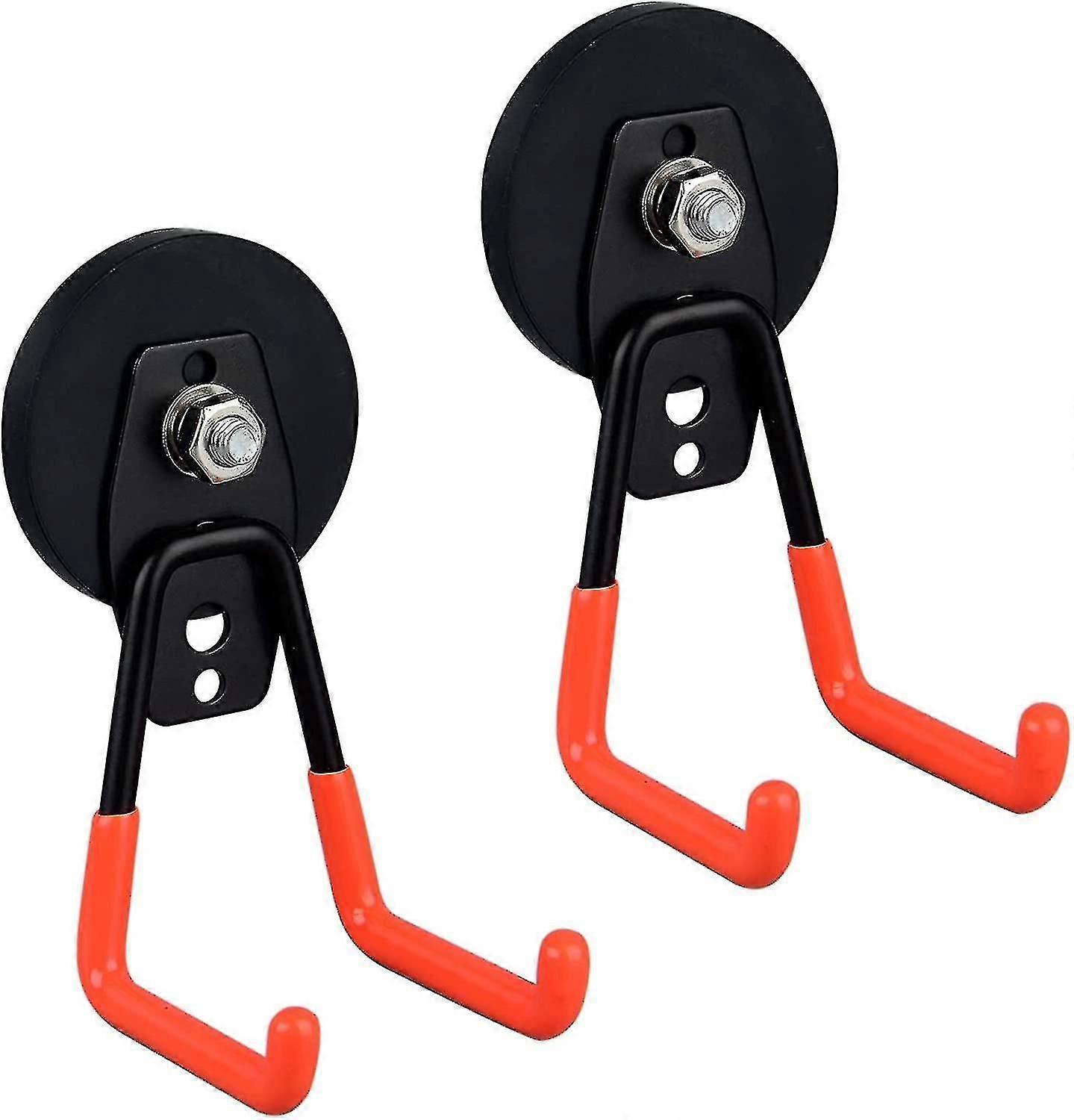 2 Pack Large Storage Magnetic Hooks With Anti-slip Coating Garage Storage Hooks