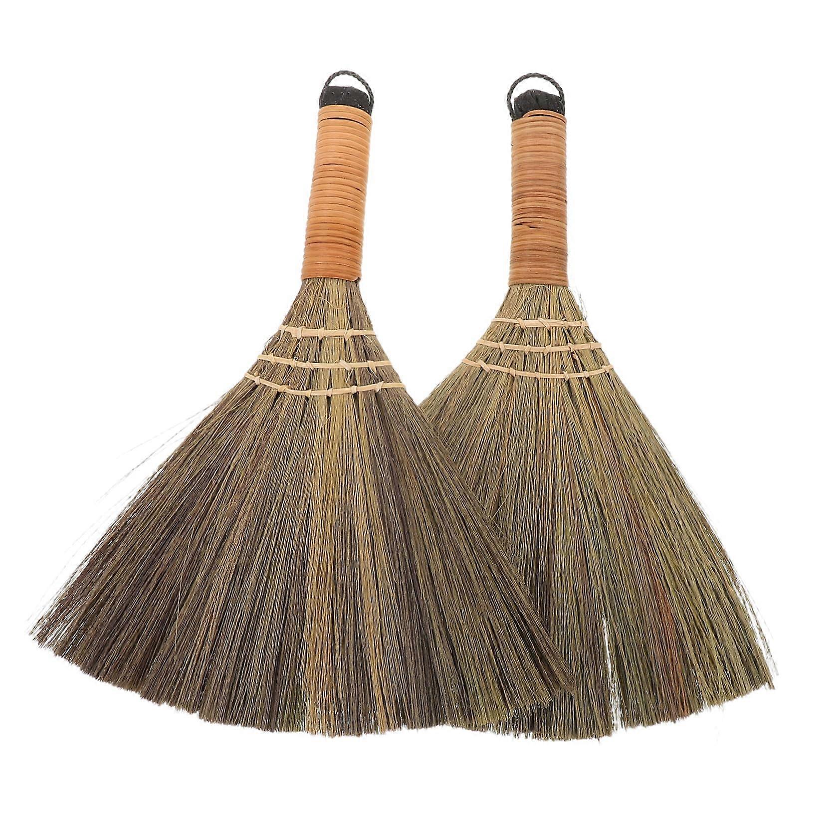 2 Pack Handheld Soft Bristle Brooms with Ergonomic Handle for Table Sofa Indoor Outdoor Sweeping