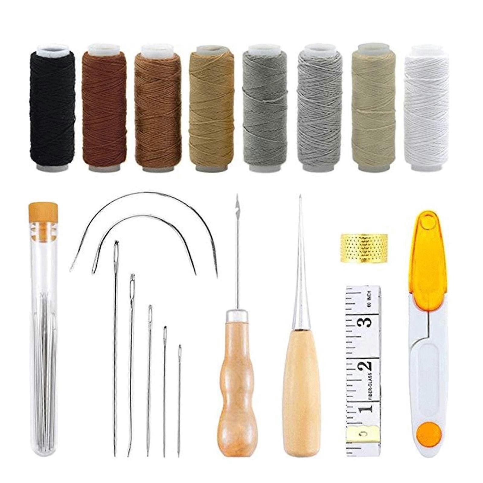 Complete Leather Craft Tool Set Leather Craft Hand Stitching Tool Leather Working Tool for Leather Working Project Multicolor