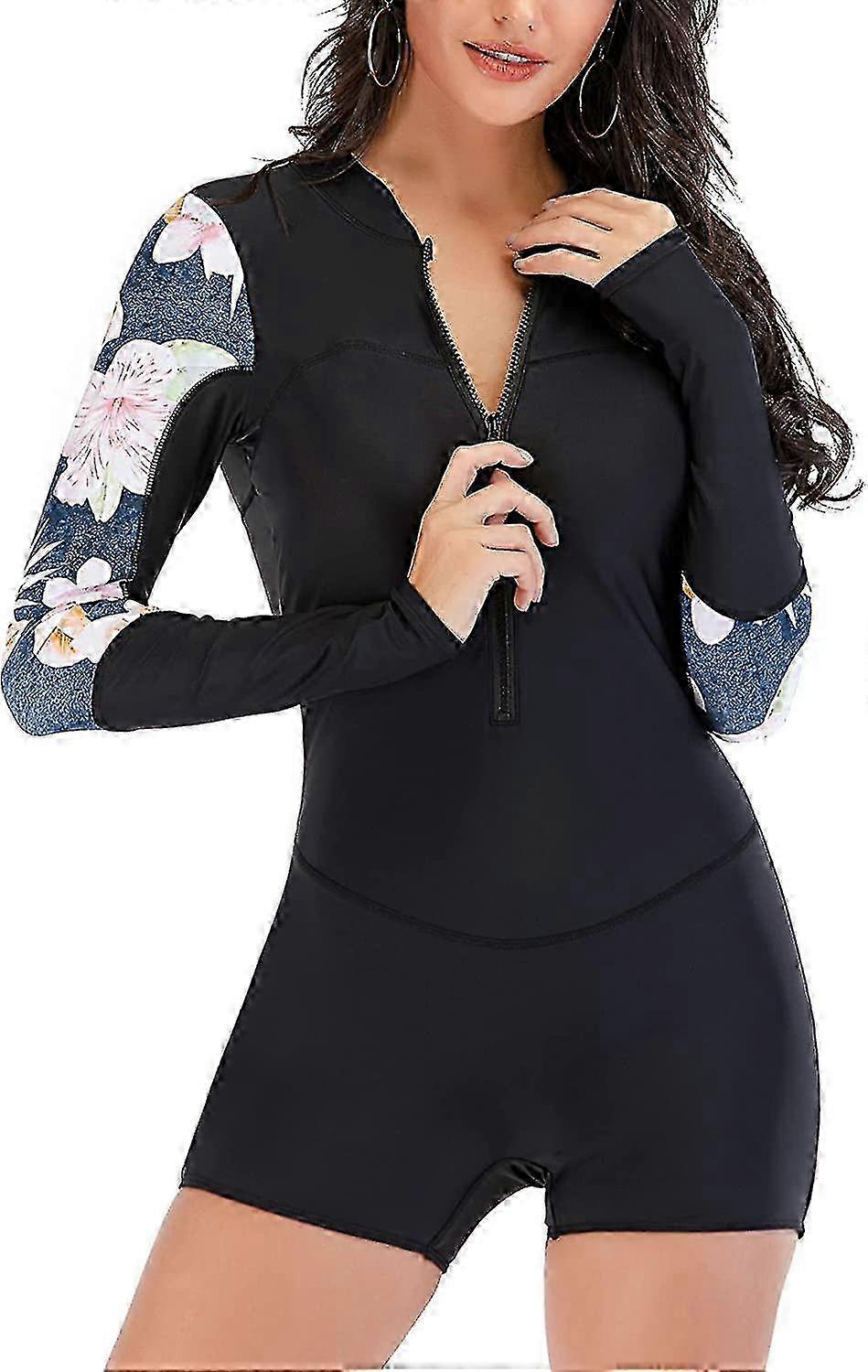 Maillot de bain à manches longues rash guard pour femme maillots de bain de surf une pièce