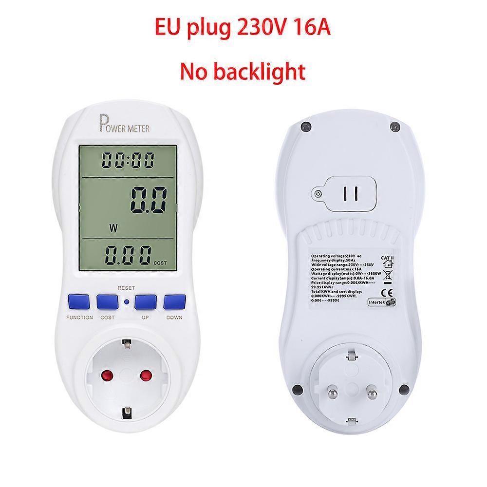EU Plug Power Consumption Meter Socket Energy Digital Watt Meter AC Current Monitor Wattmeter Electricity Costs Calculate