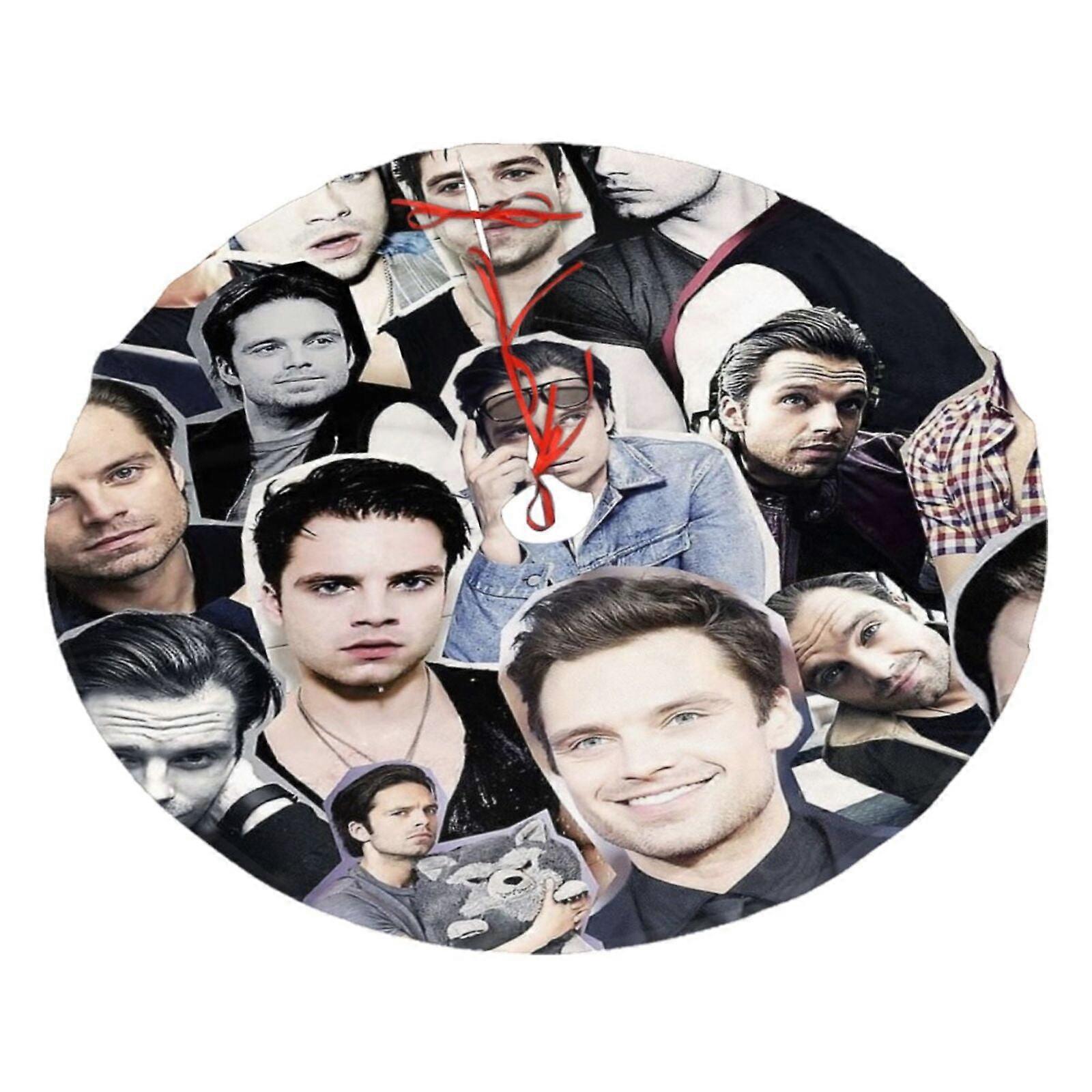 Jupe de sapin de Noël Sebastian Stan, douce et amusante, pour une décoration de Noël champêtre de 76 cm (30 pouces).