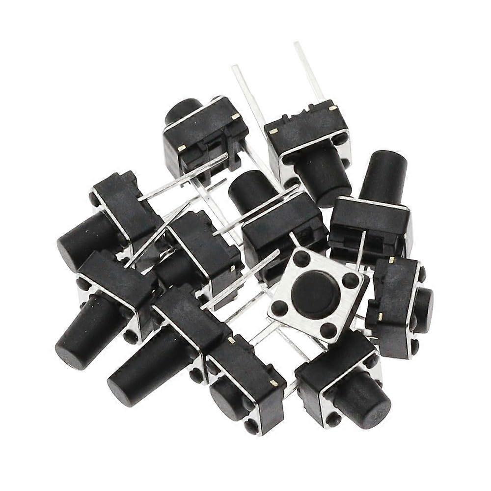 50PCS 12V Push Button Switch Copper 2 Pin DIP SMD Tactile Micro Switch 6x6x14mm for DIY Electronics