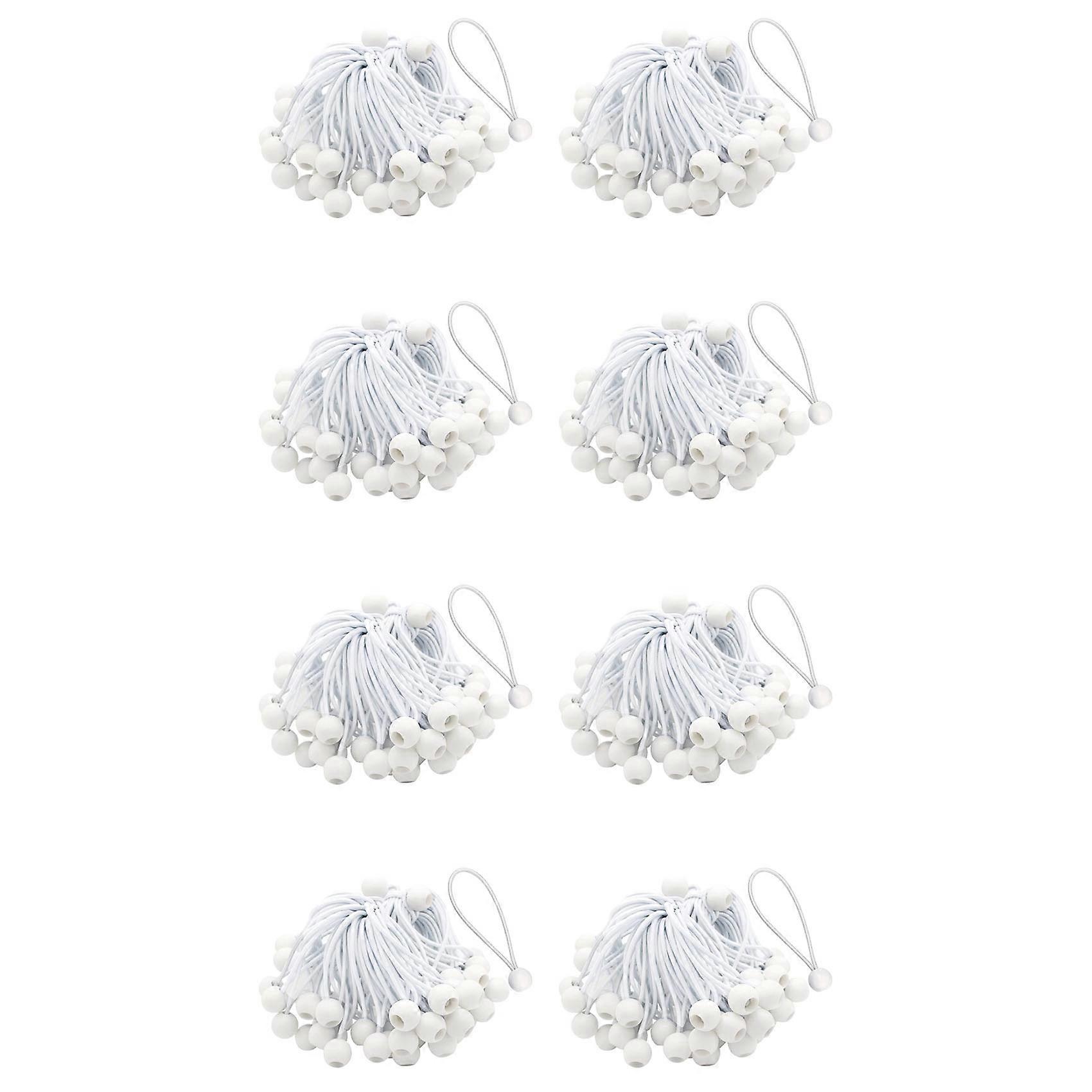 400 Pcs Bungee Cord with Balls Elastic Ties Bungee Toggles Ties for Marquees,Tents Banners,Flag Poles,Tarp (White)