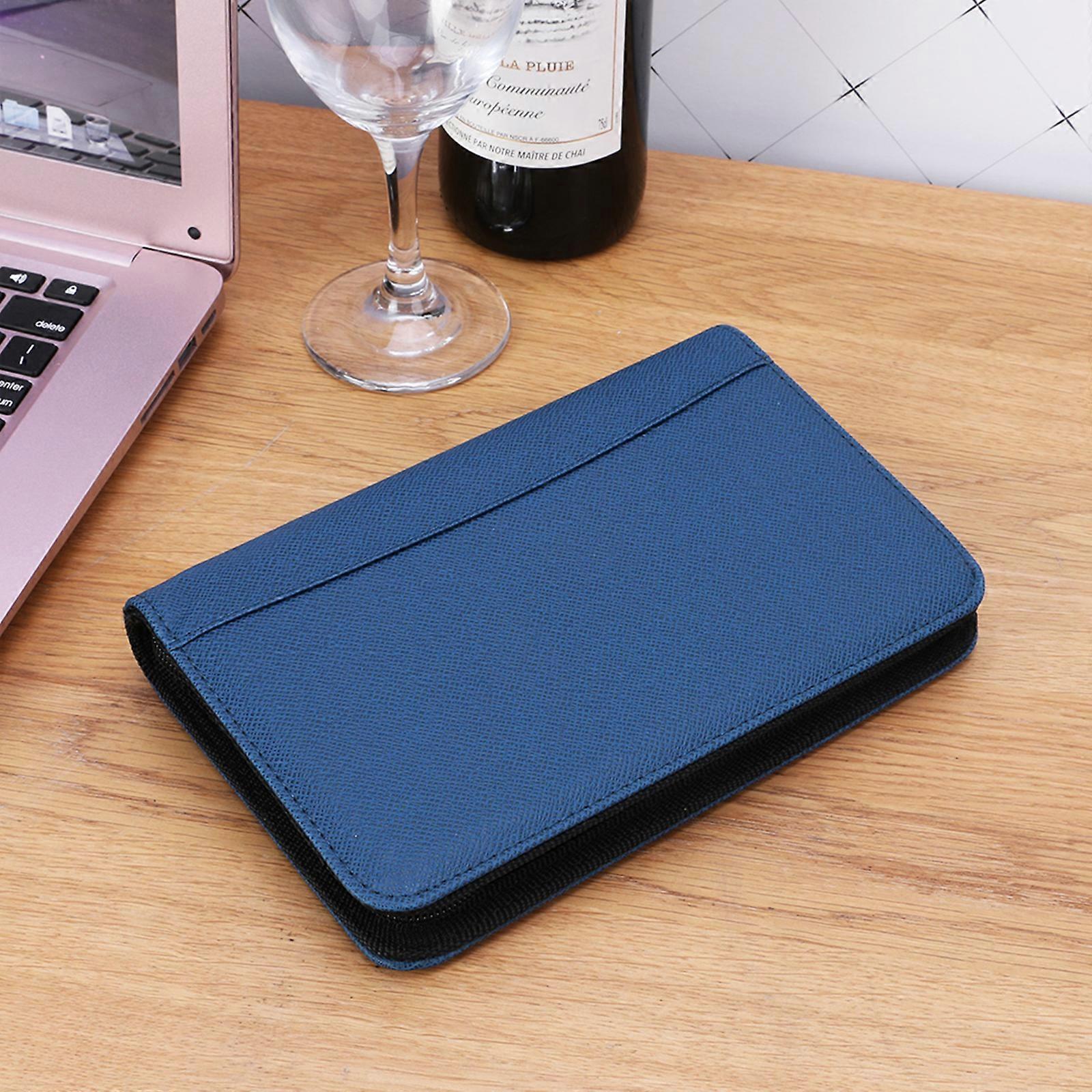 PU Leather Cover A6 Zipper Notebook Loose-Leaf Business Notepad With Calculator  Brown