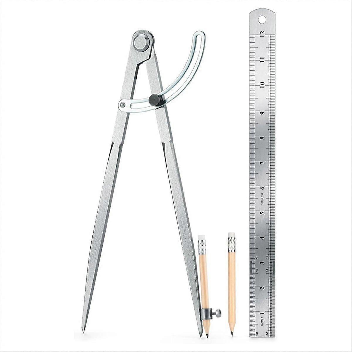 Woodworking Compass Geometry Tool with Pencil Holder 200mm