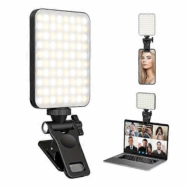 RadiantGlow Rechargeable Selfie Light - Clip-on Fill Light for Phone, Laptop & Tablet - Adjustable Brightness for Video Calls, Live Streams