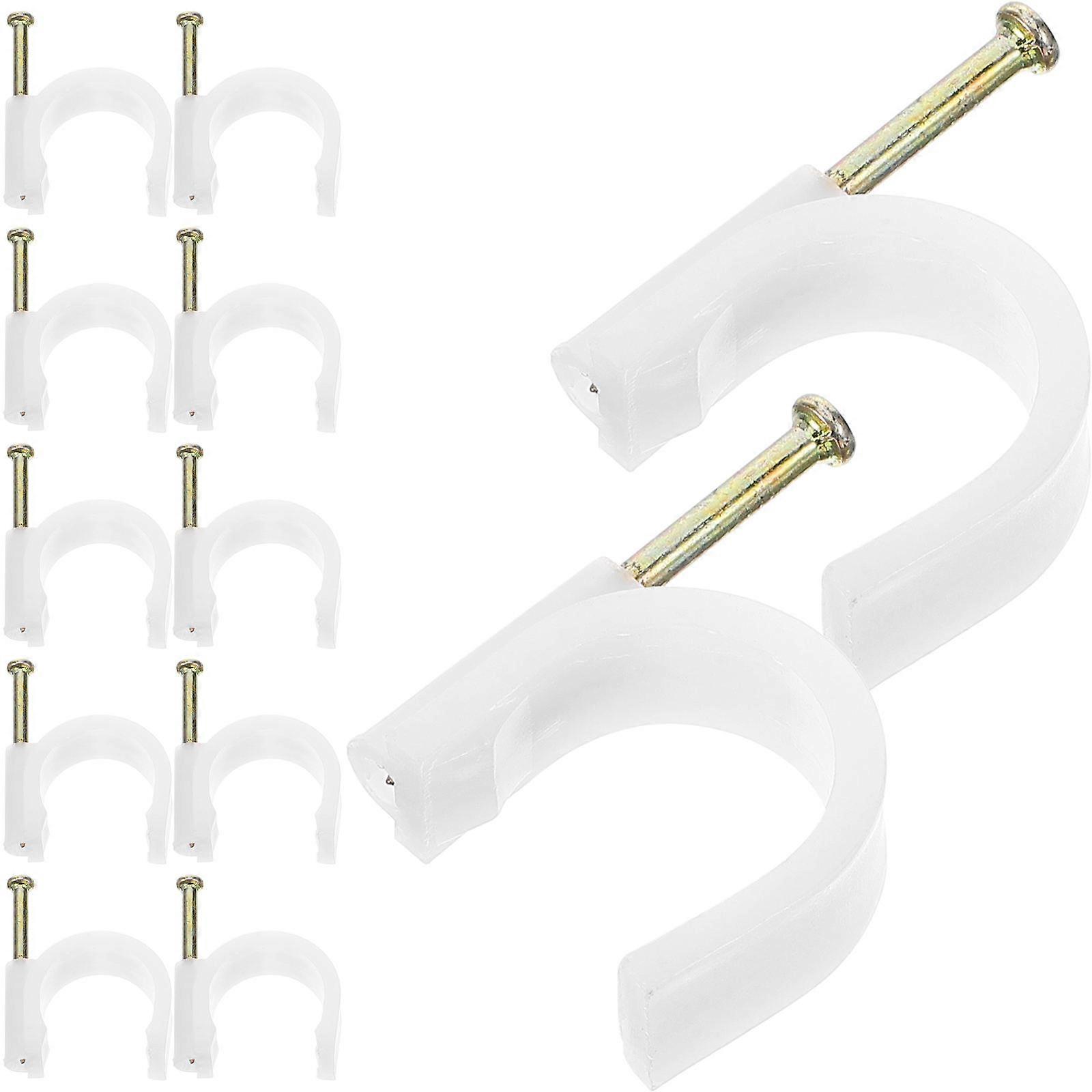 Cable Staples with Nail Wire Staple for Fixation Use 200Pcs White Pe