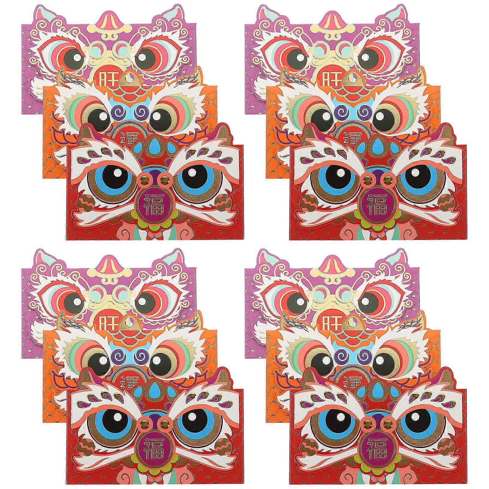 Chinese Themed Red Money Pocket For Cash Storage Rectangular Shape Delicate Design 36 Pcs