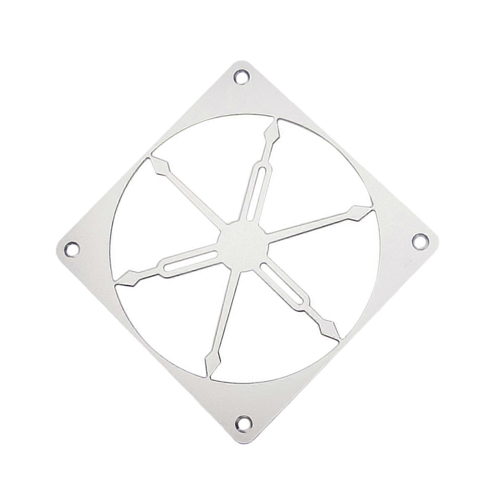 Aluminum Computer Fan Cooling Dustproof Cover Case Guard Replacement for Computer Cooling Fan Accessories  silver
