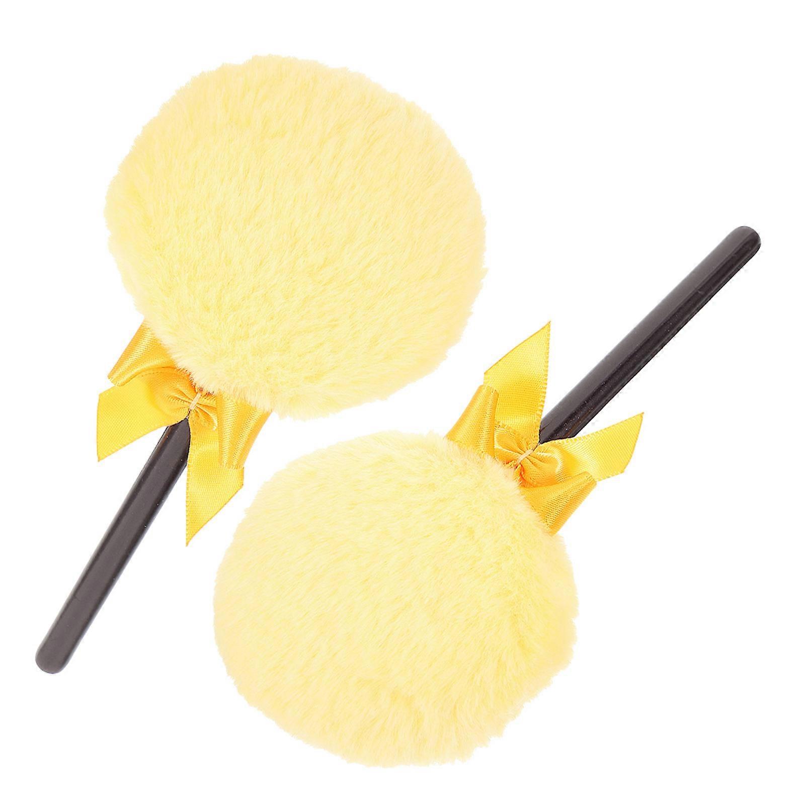2Pcs Handheld Fluffy Powder with Handle for Body Powder