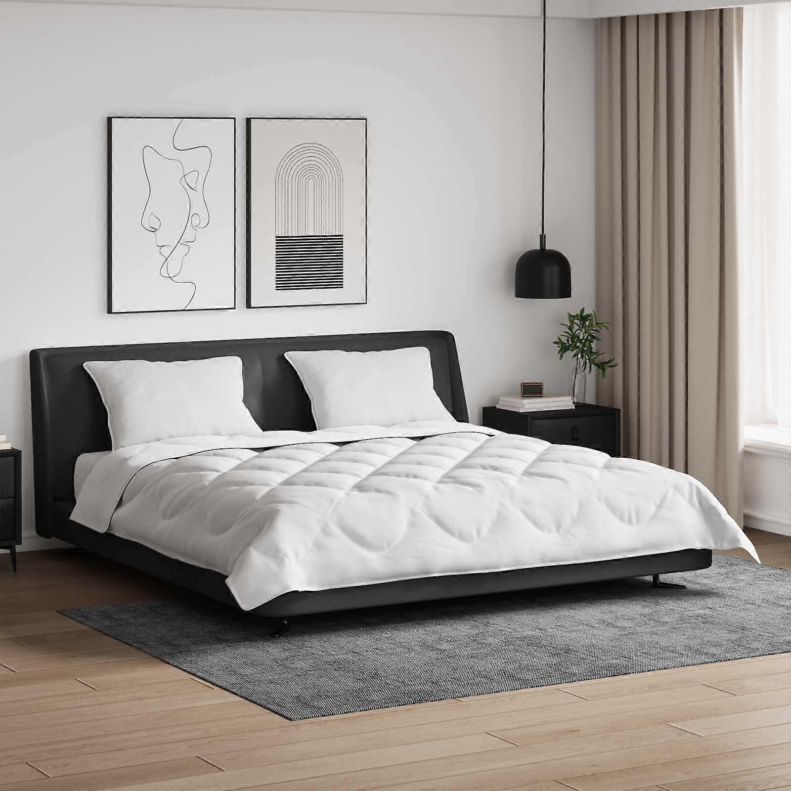 Piumino con cuscino, 3 pezzi, microfibra bianca