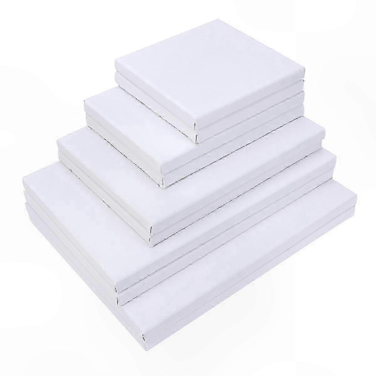 10-Pack Cotton Stretched Canvas Panels for Art Painting and DIY Projects
