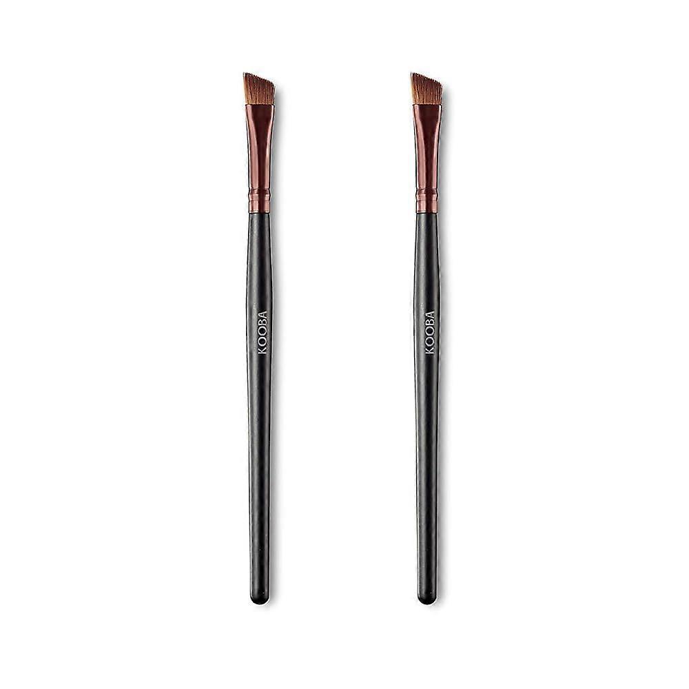 Professional Angled Eyeliner and Kabuki Makeup Brush Set with Precision Tip, TravelFriendly, 2 Pcs