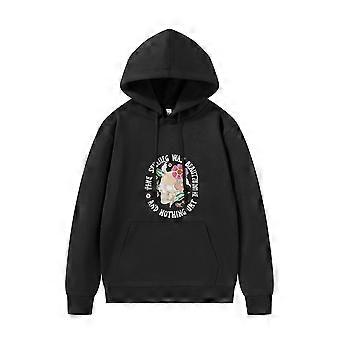 Men's Hoodie Abstract Art On Black Hoodie Fun Print Floral Design Breathable Fabric