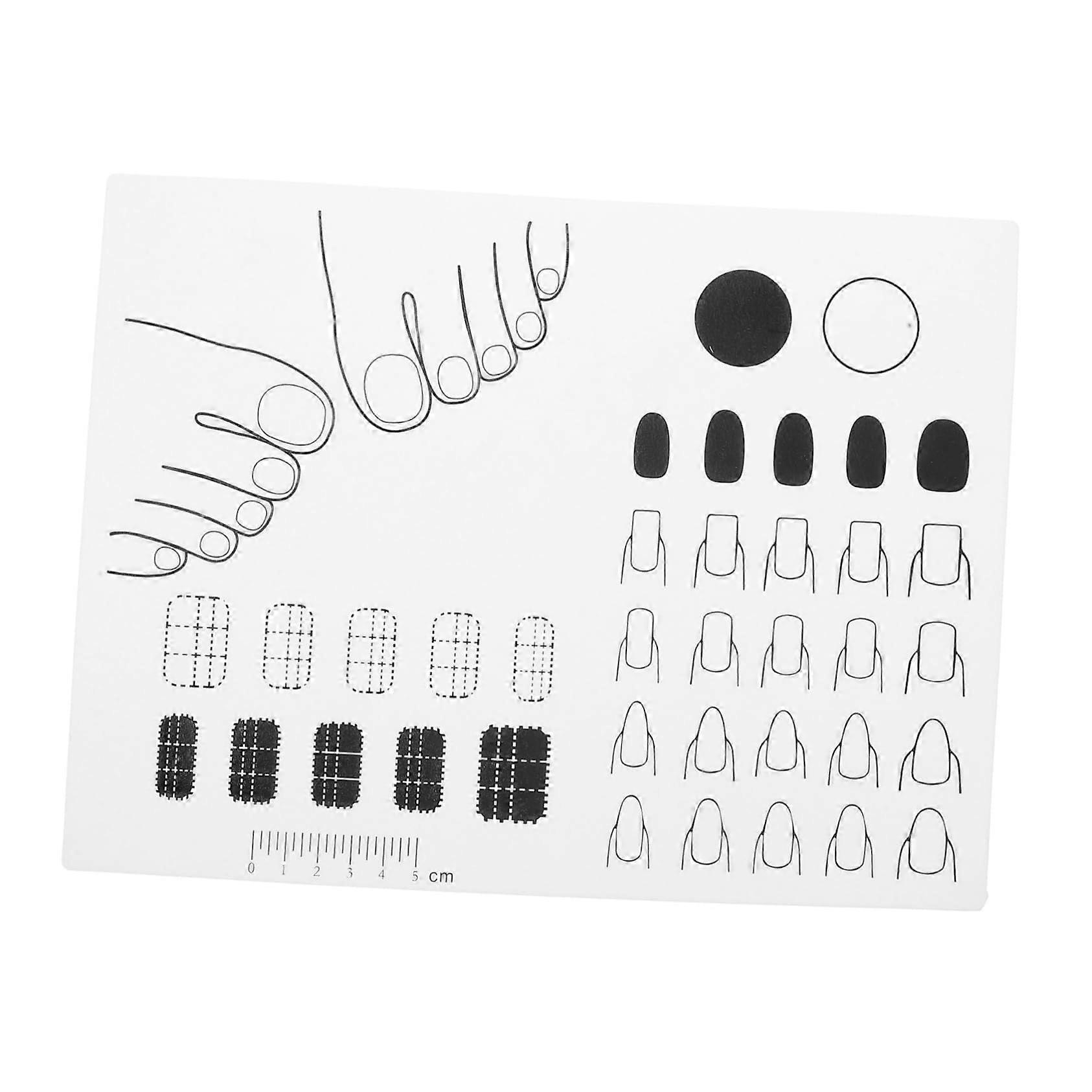 Nail Art Practice Mat with Durable Silicone Nail Display Stand for Versatile Creative Designs