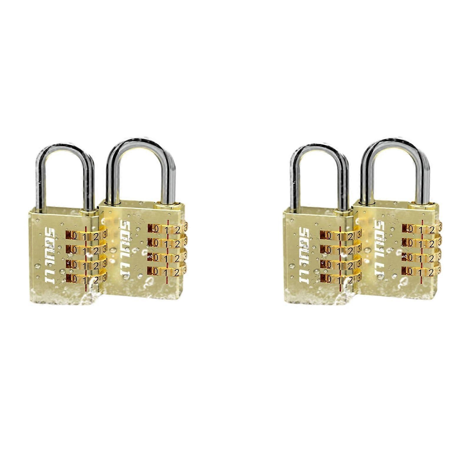 4 Digit Combination Luggage Lock with Weatherproof Zinc Alloy, Adjustable Security, Gold Medium