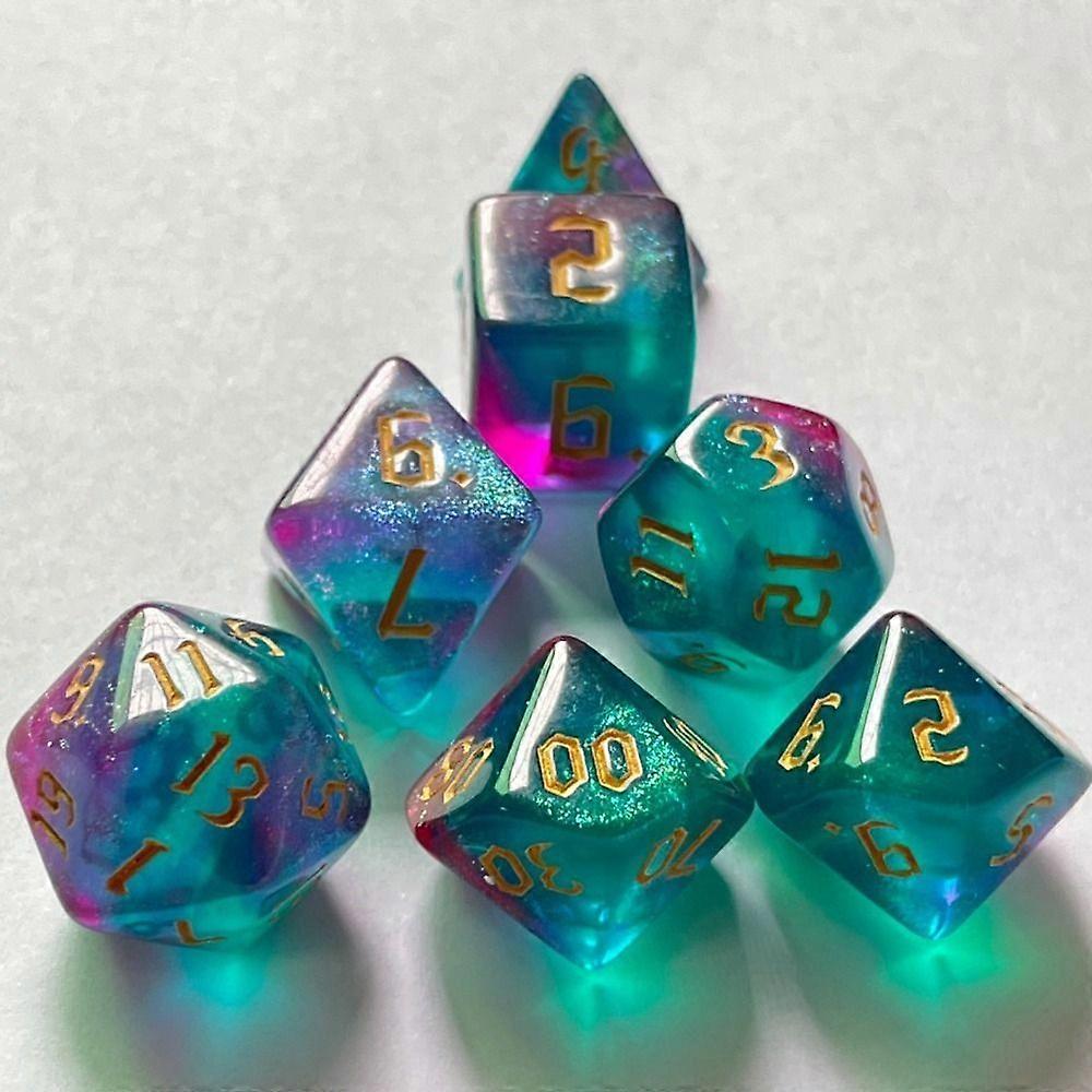 Jeu de d��s poly��driques D10 D12 D20 D4 D6 D8, Kit de d��s de jeu de soci��t��, d��s de jeu multicolores durables, enseignement des math��matiques