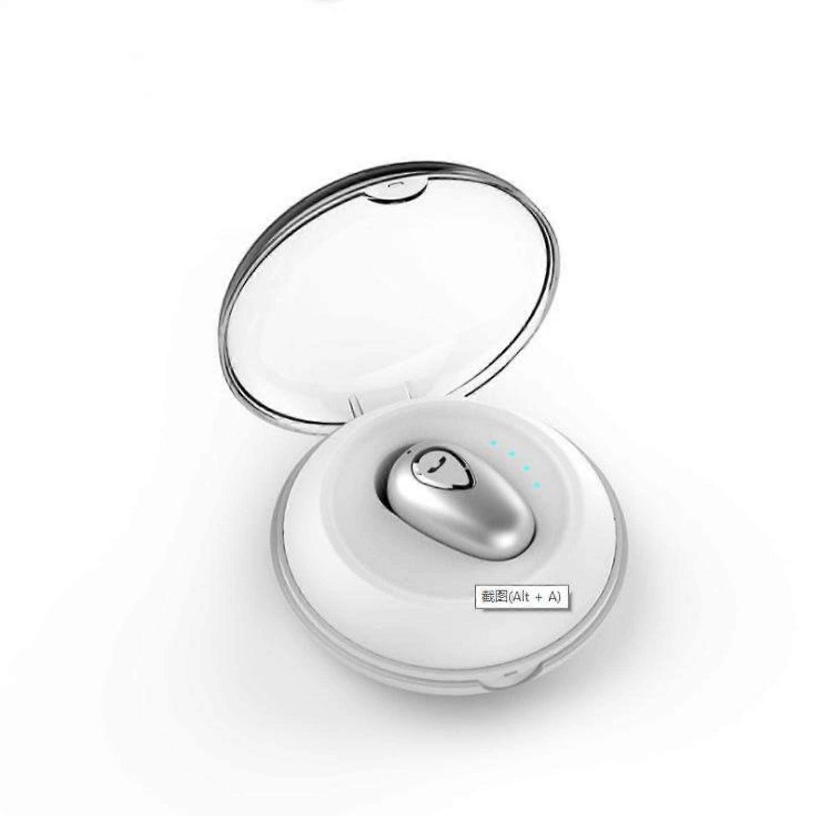 Single Bluetooth Headset With Battery Compartment Long Battery Life Voice Control Noise Reduction Waterproof Silver
