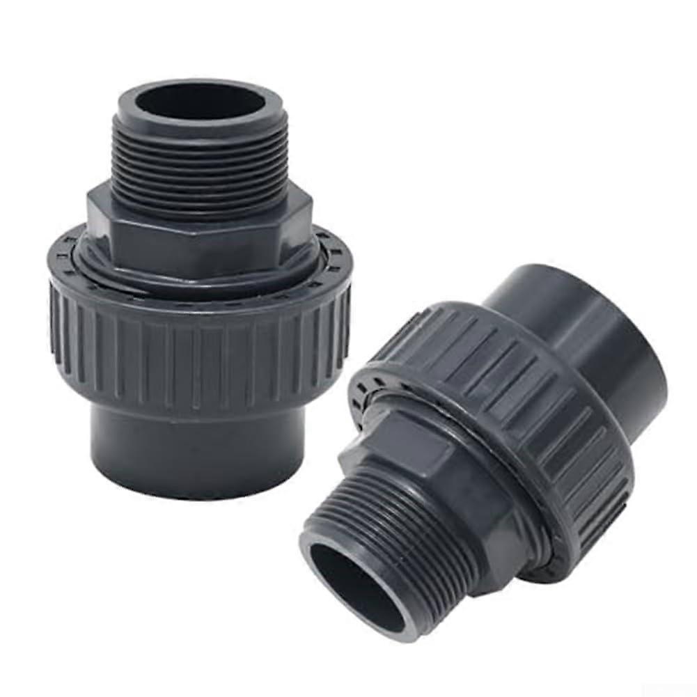 2pcs PVC External Thread Union Connectors for Swimming Pool Pump Compatibility, Durable Material, Easy Installation