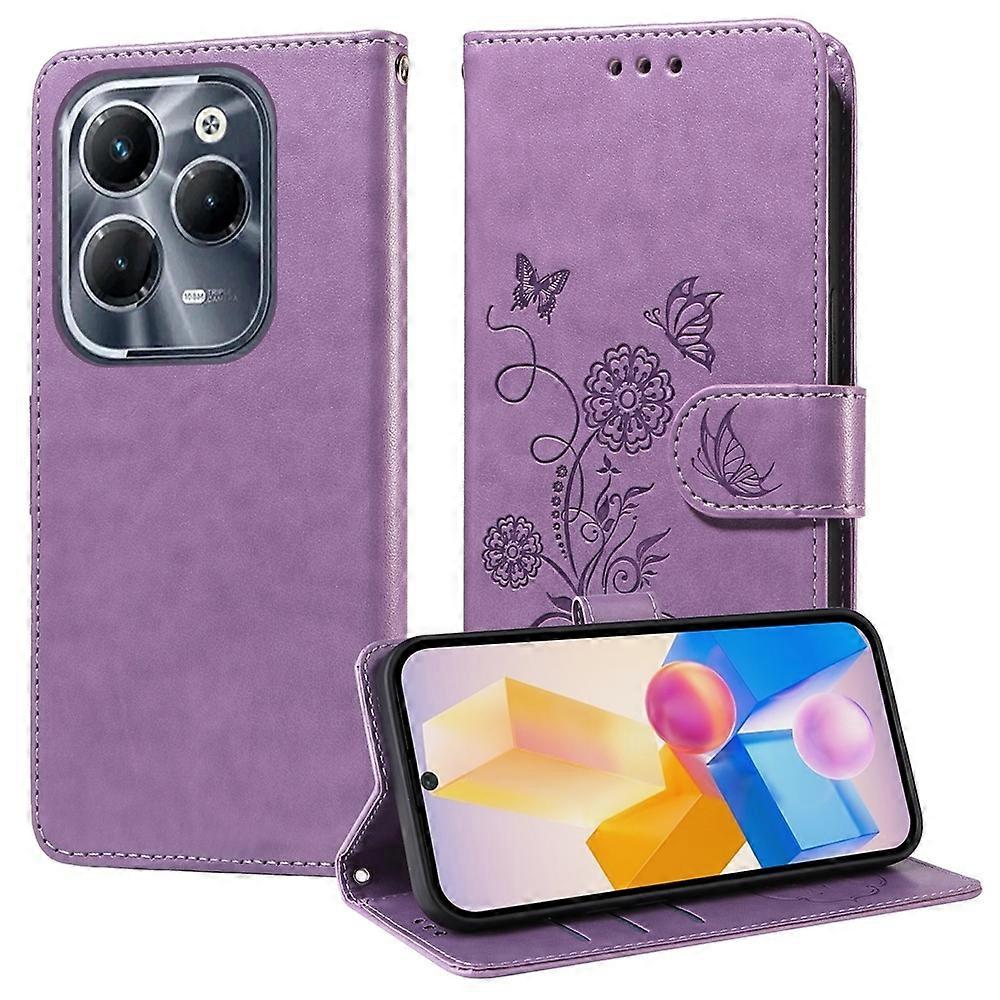 Embossed Butterfly Flowers Leather Phone Case