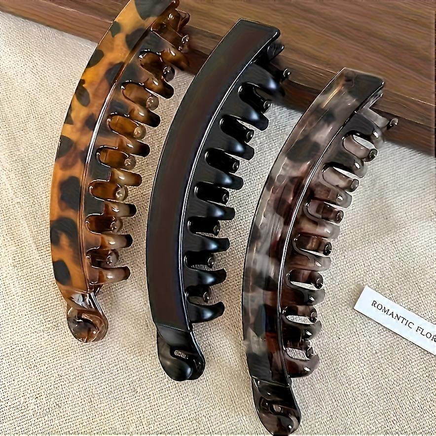 Ensemble de 3 grandes pinces �� cheveux avec peigne arri��re, pinces banane verticales antid��rapantes pour queues de cheval pour femmes, lifti