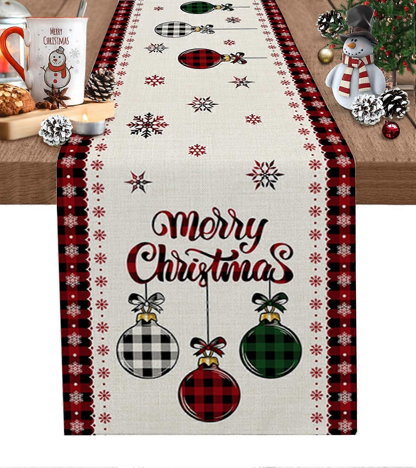 Christmas Table Runner 13 x 48 Inch Buffalo Plaid Design with NonSlip Backing for Holiday Parties