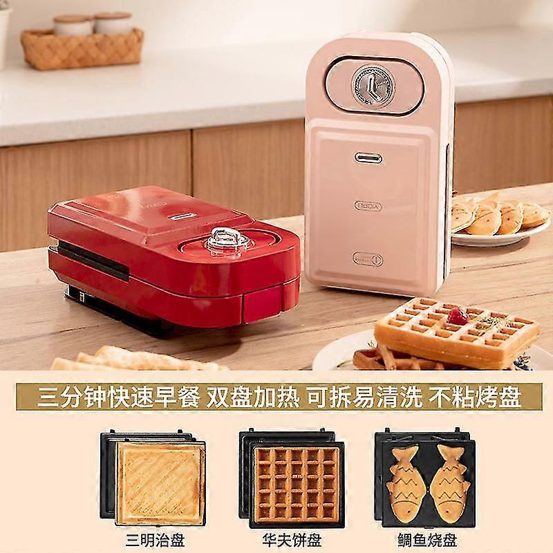 220v Sandwich Machine Multi-function Breakfast Maker Household Timing Waffle Light Food Machine Bread Toaster