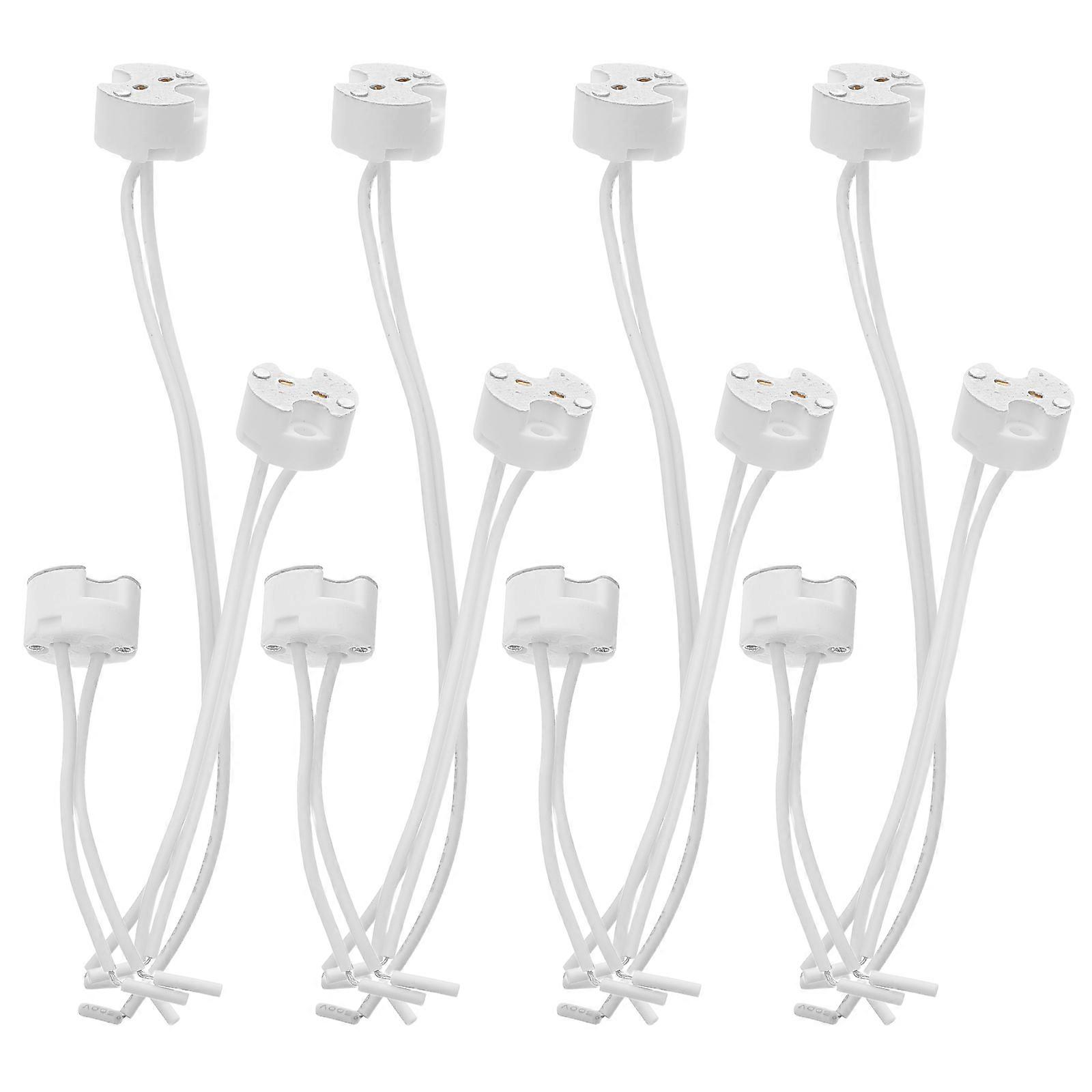 Ceramic Light Socket Ceramic Lamp Holder for Home Use 30Pcs White Silicone Wire