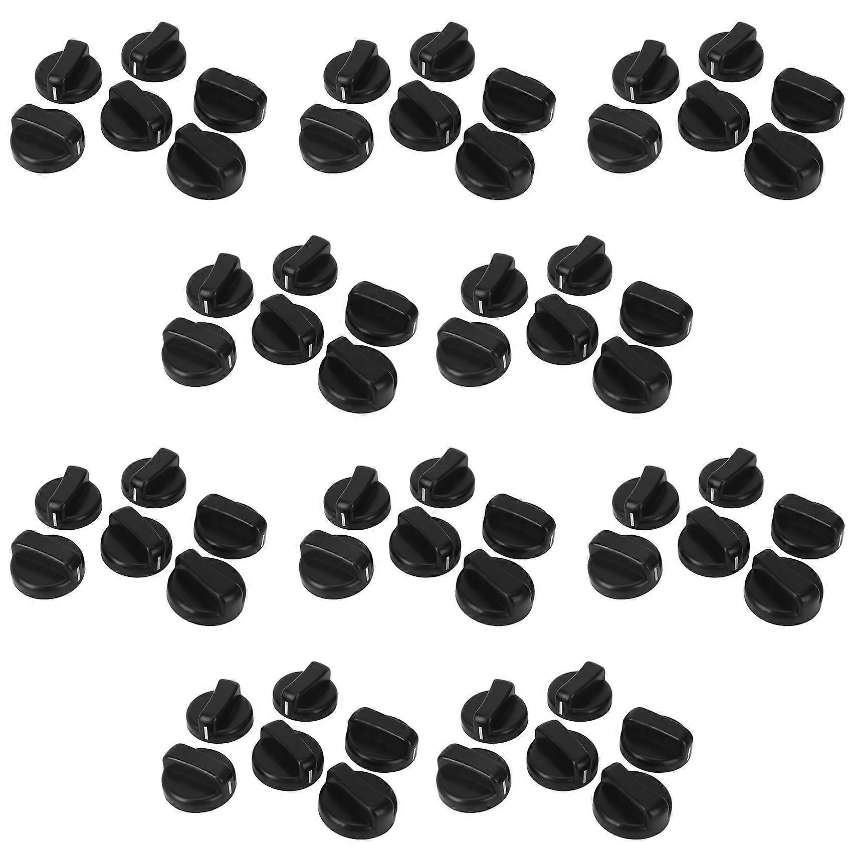 60 PCS Kitchen Black Plastic Gas Stove Cooker Control Knobs
