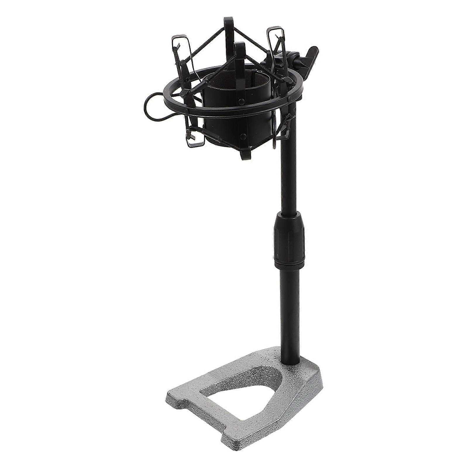Desktop Microphone Stand with Adjustable Mic Holder for 1Pcs Black Metal