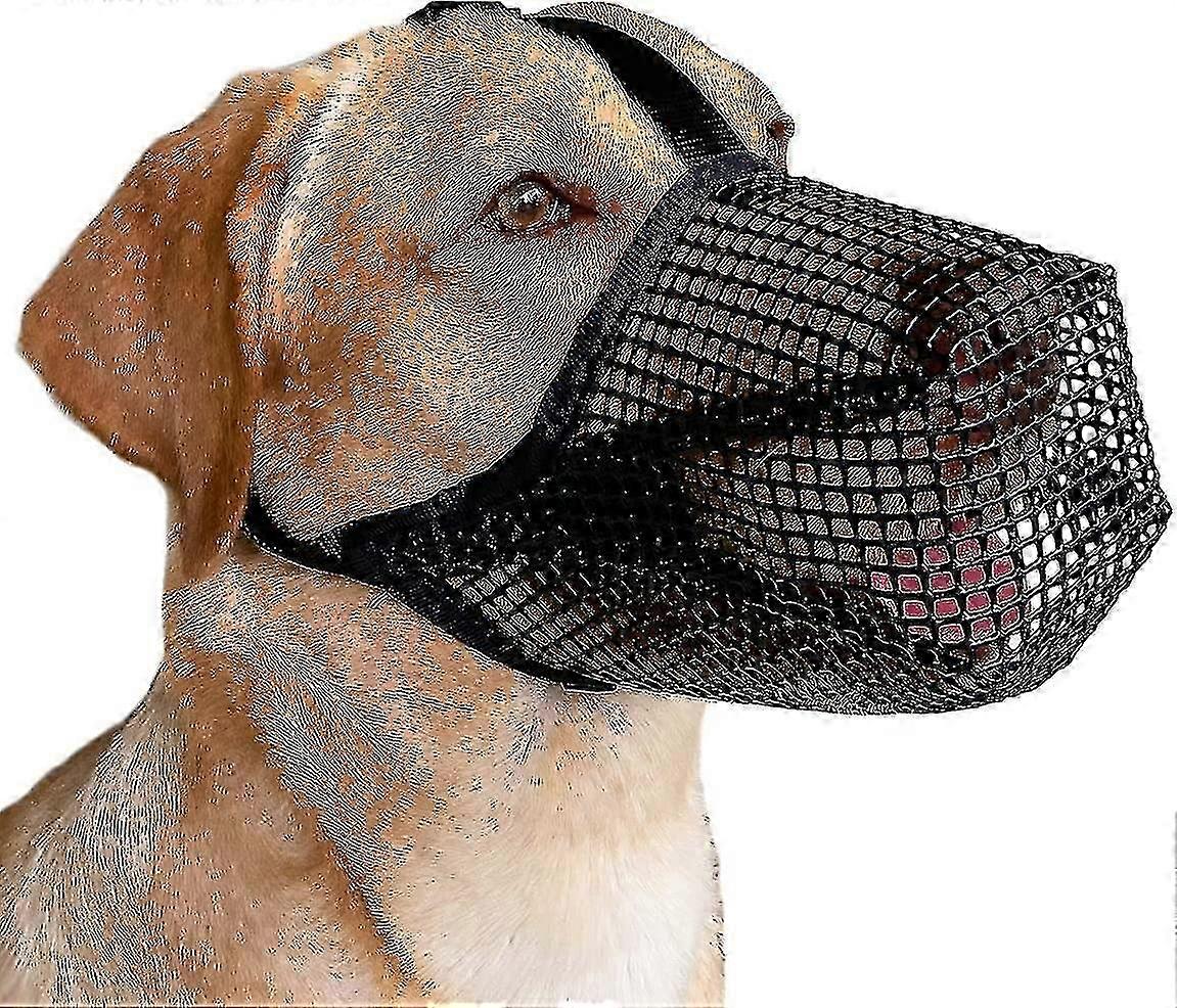 25-26 Dog Muzzle With Adjustable Straps, Soft Mesh Covered Muzzles For Small Medium Large Dogs