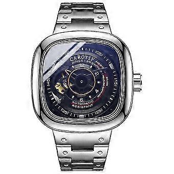 Automatisch mechanisch herenhorloge van een luxe sport- en vrijetijdsmerk, hol vierkant, grote wijzerplaat, waterdicht, leren horloge, Montre Homme 26s