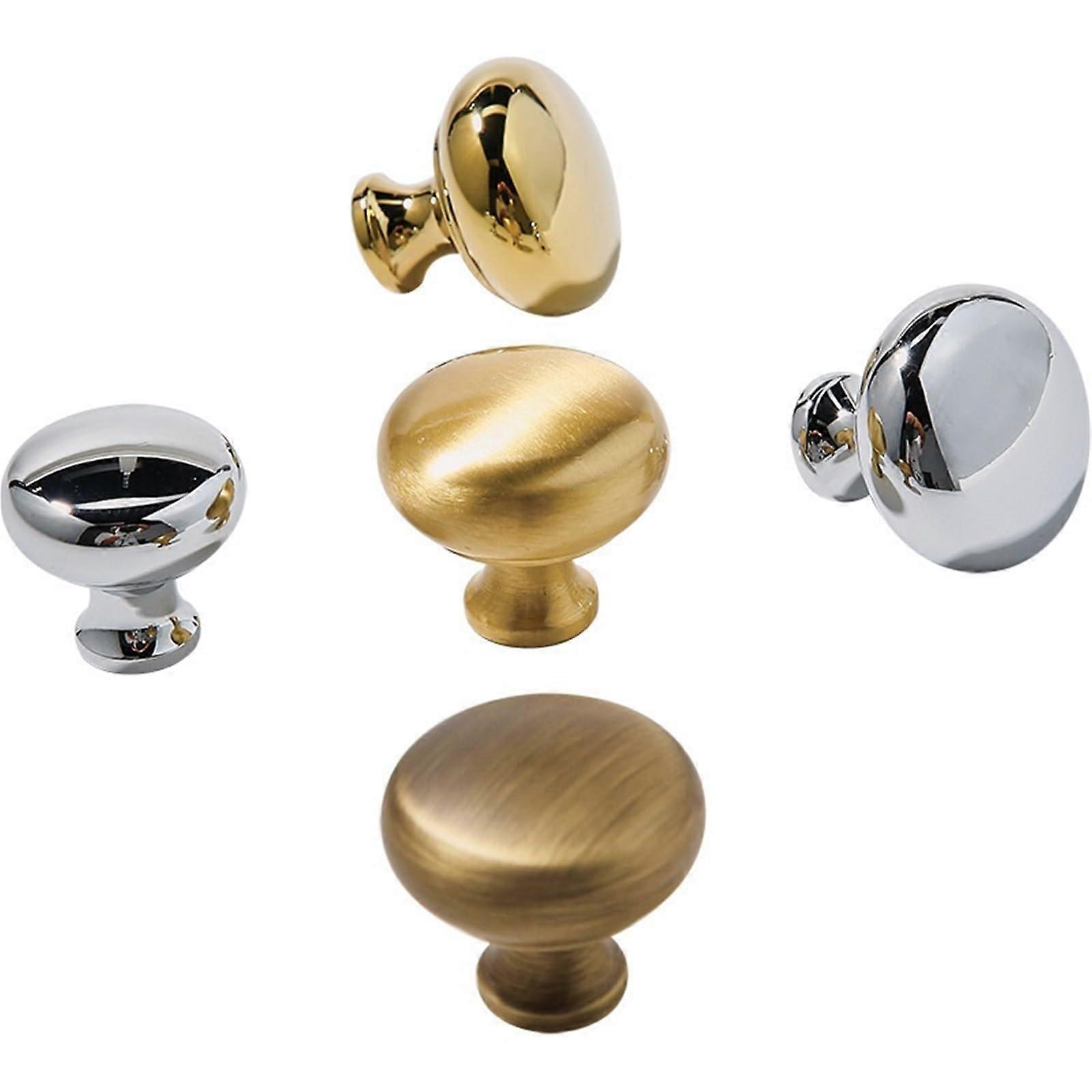 Solid Brass Cabinet Knob 30mm Yellow Bronze Finish Small Round Drawer Handle for Kitchen