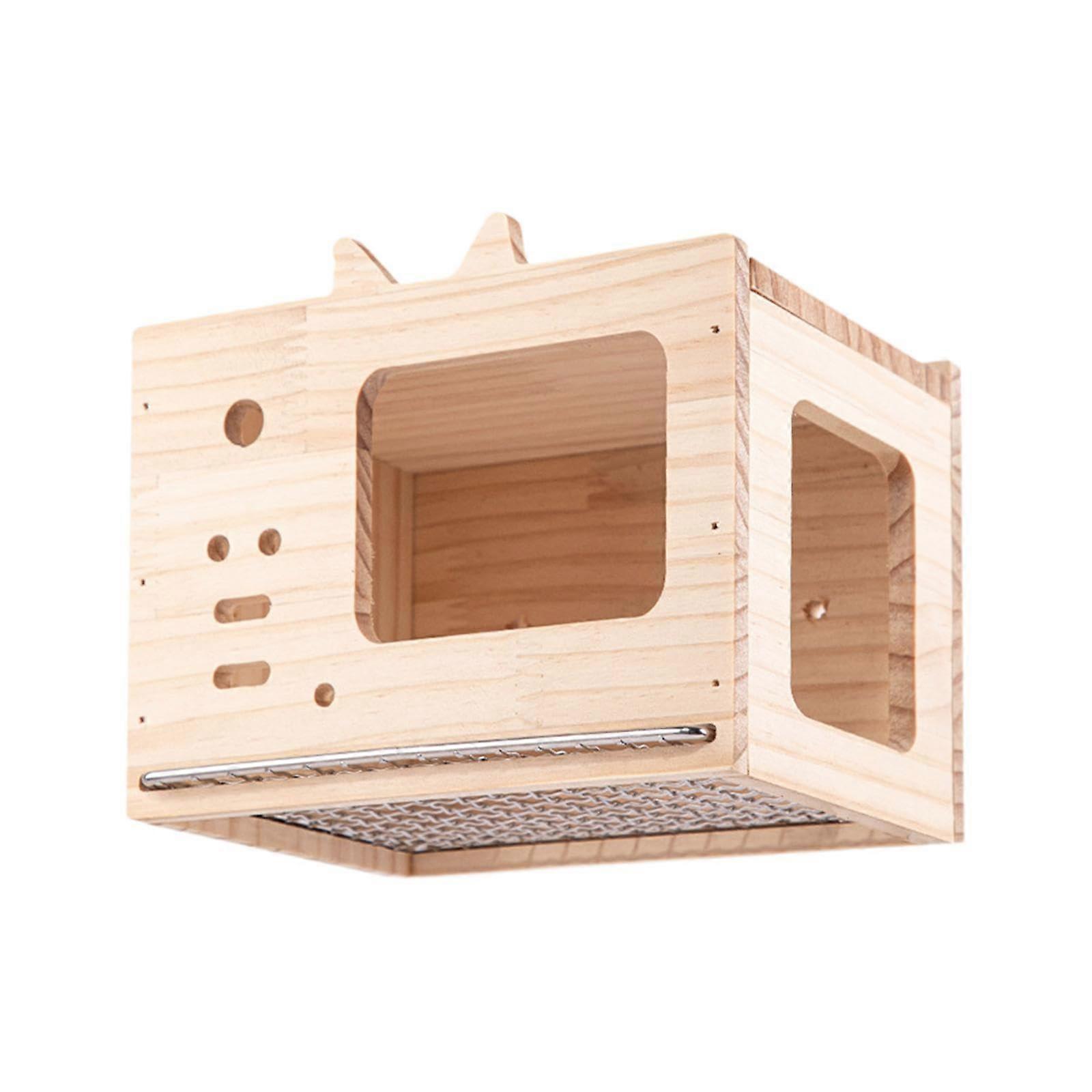 Small Animal Hideout Rabbit Castle with Rustproof Steel Base for Indoor Birds, Medium Size