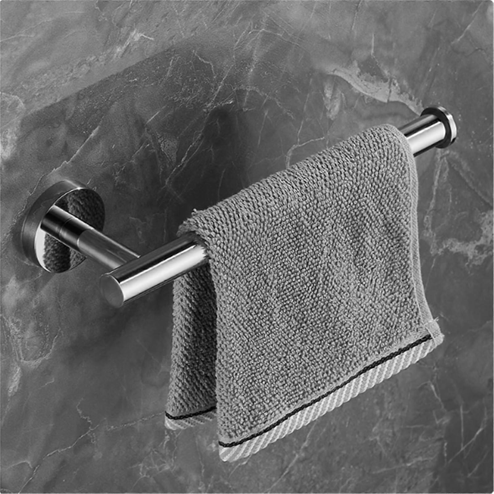 Wall Mounted Stainless Steel Towel Rack, Rustproof Holder for Bathroom and Kitchen, Silver