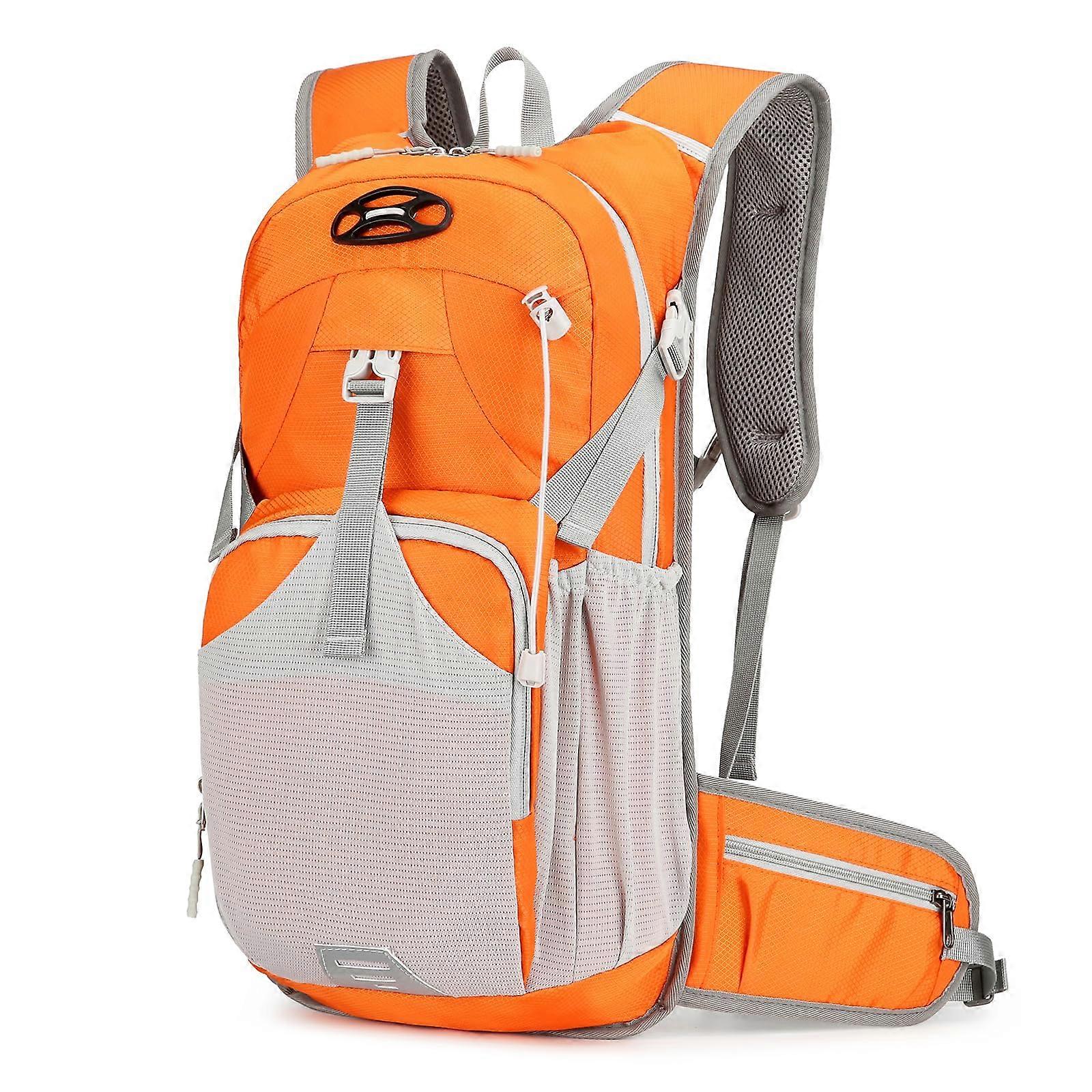 Waterproof Cycling Hydration Backpack with Helmet Holder, 3L Bladder, MTB Hiking Skiing Orange