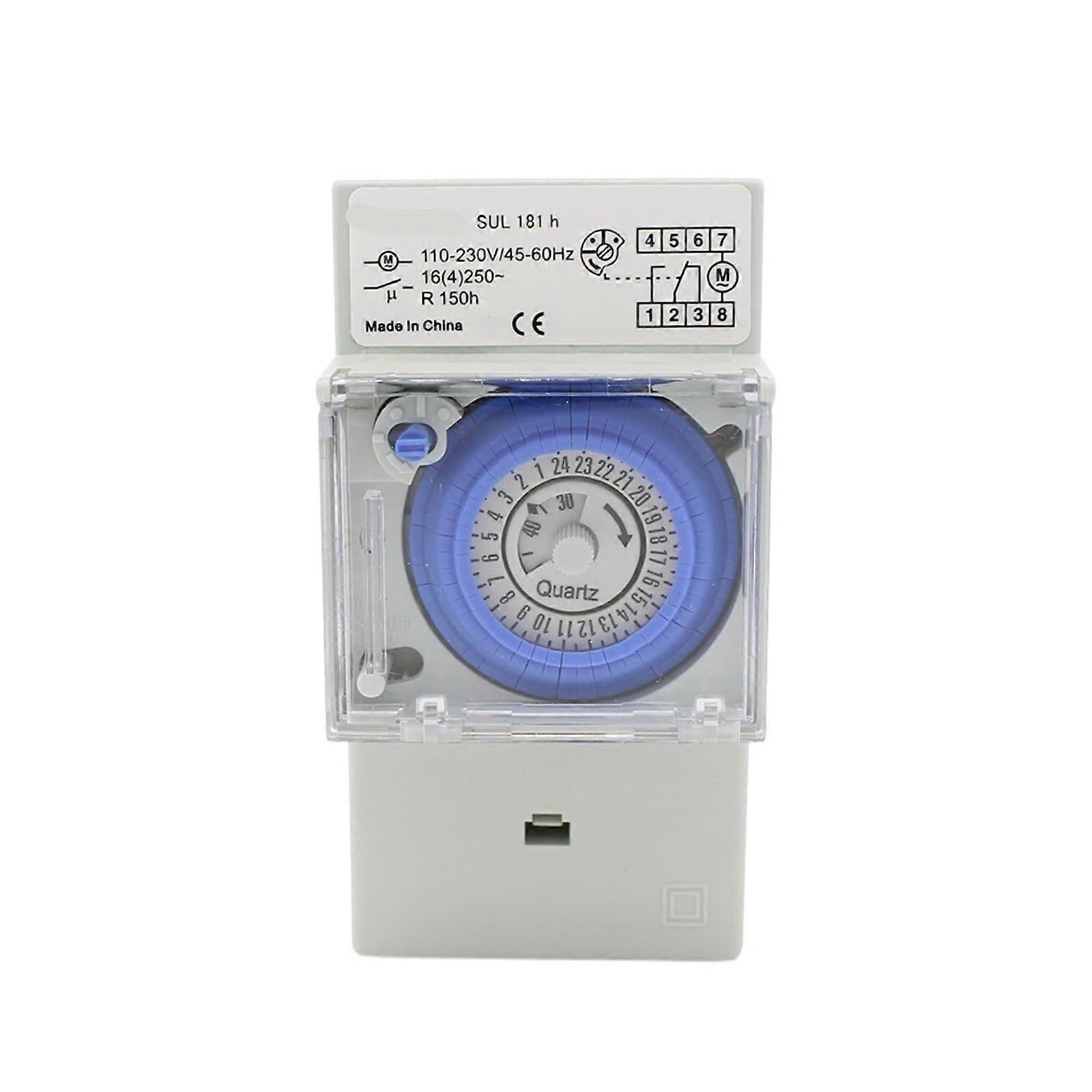 Su181H Mechanical Timer Switch 220V 16A with 150Hour Power Reserve and 24Hour Analog Control