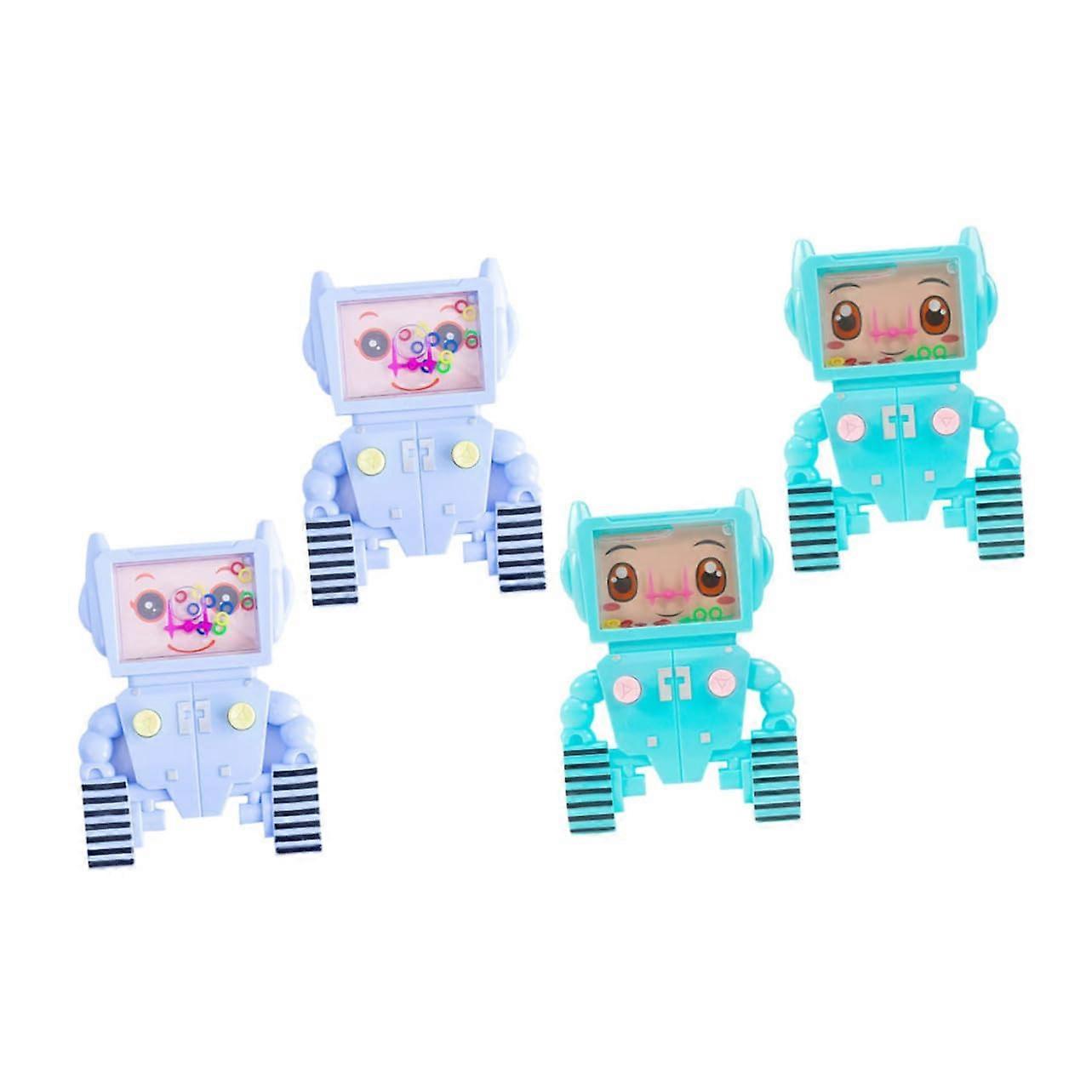 Robot Shape Handheld Water Ring Toss Game Set for Kids Interactive Summer Fun Durable Plastic Toys