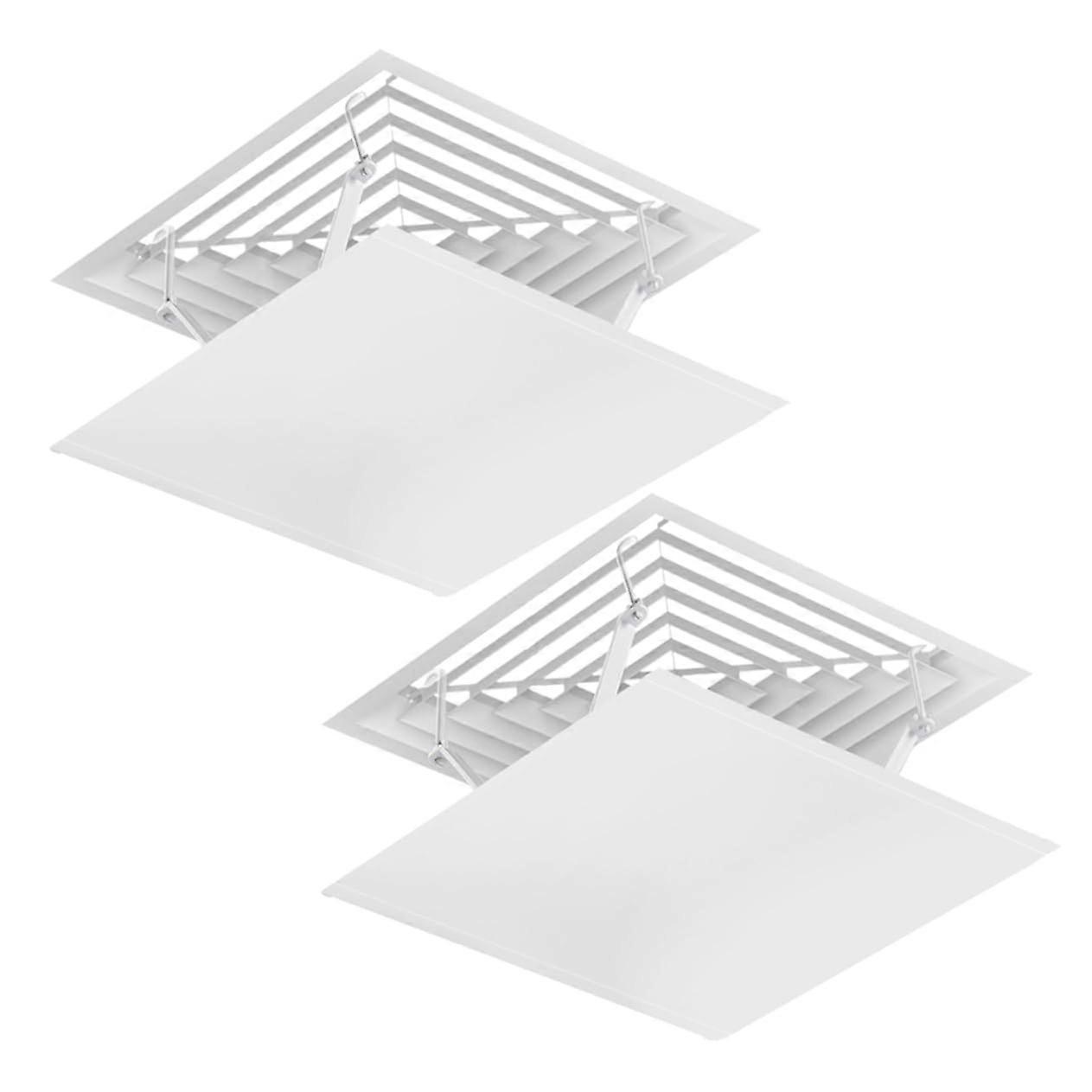2pcs Ceiling Air Conditioner Deflector with Hooks Adjustable Vent Windshield Panel for Home White