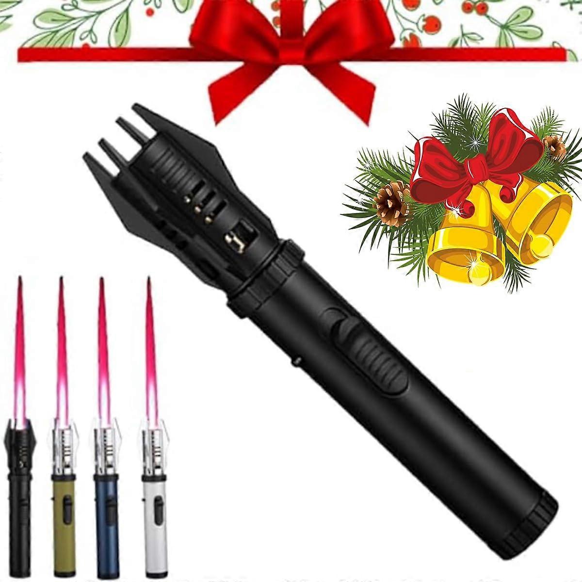 Windproof Torch Lighter with 360° Inverted Ignition, Adjustable Flame, Refillable Metal BBQ Camping