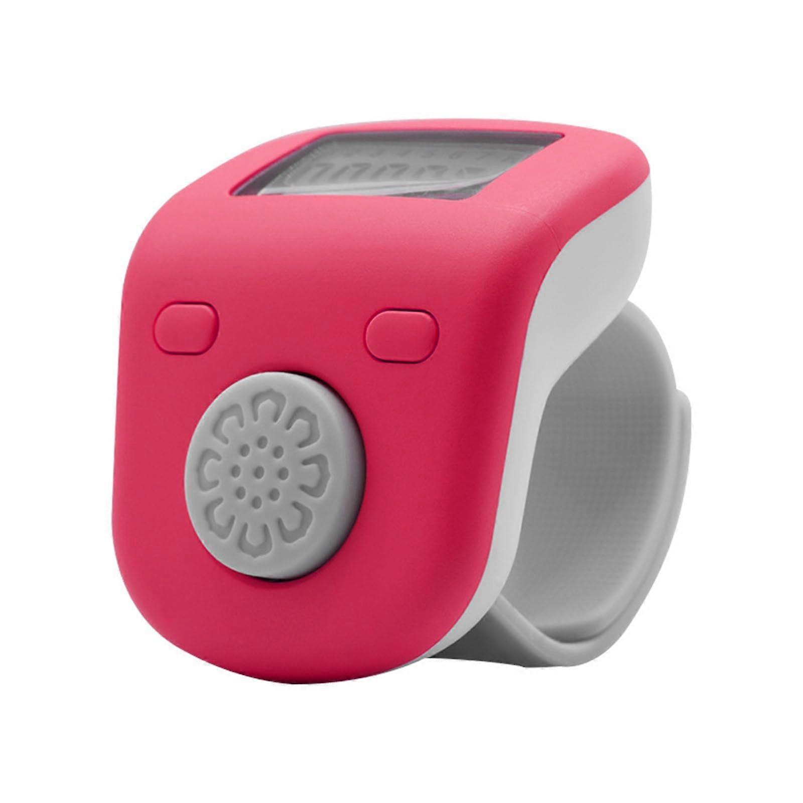 LED Finger Counter with LED Display, 7Channel Memory, Ergonomic Ring Shape, Red, Rechargeable