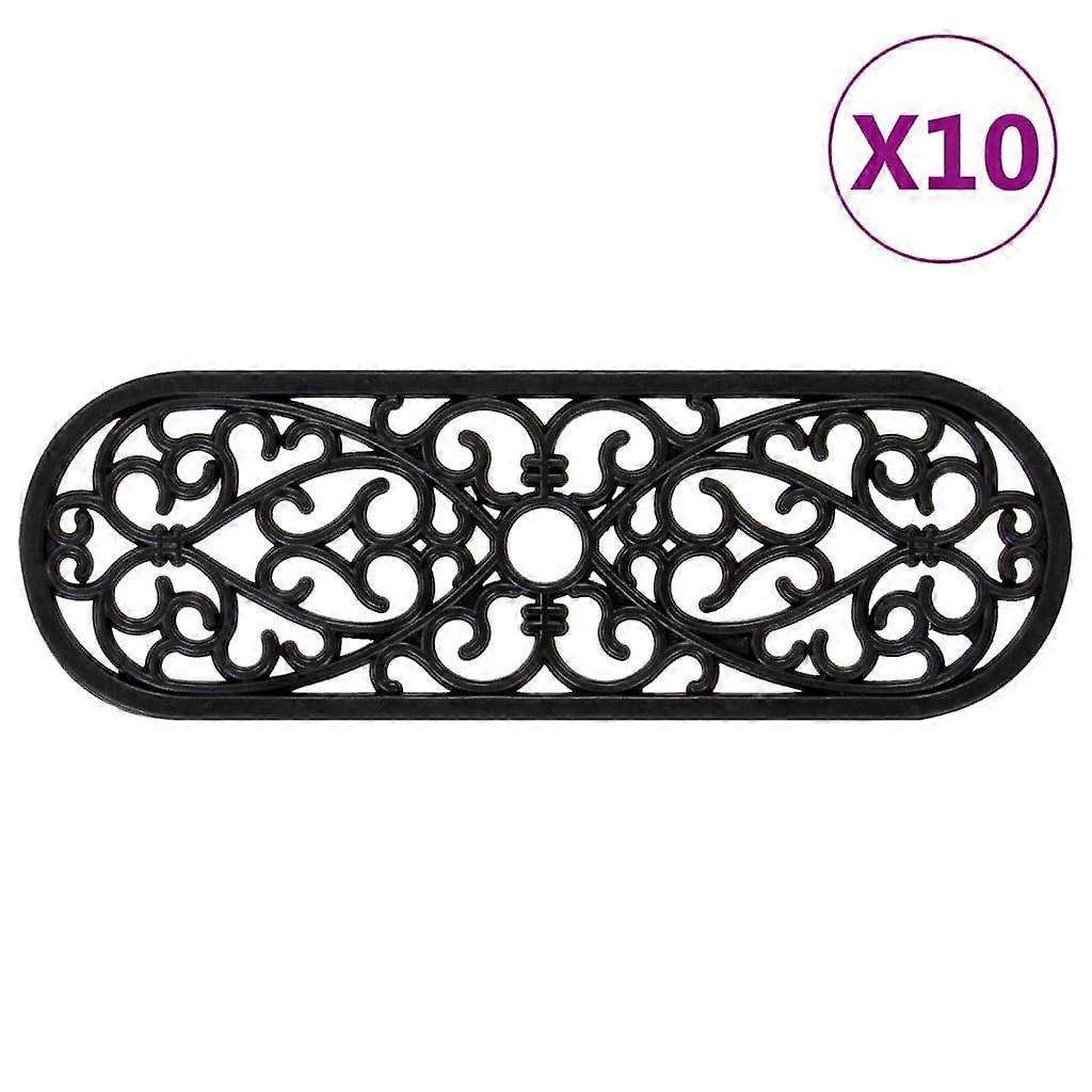 vidaXL Trapmatten 10 st 25x75 cm rubber