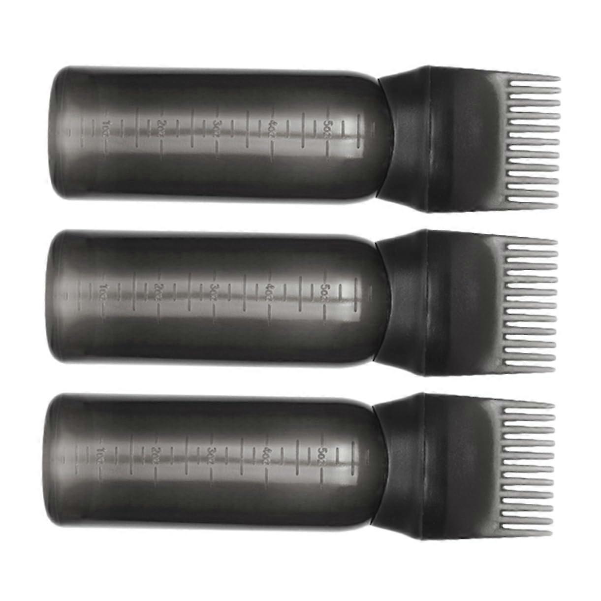 3pcs Root Comb Applicator Bottle for Precise Hair Dye Application and Measured Product Dosing