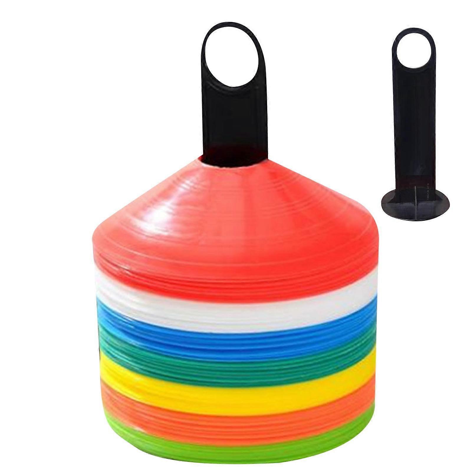 Soccer Cone Holder with Ample Storage Capacity for Training, Lightweight Disc Cone Stand Black