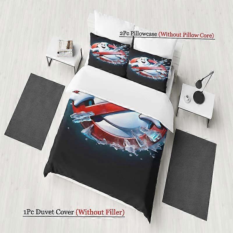 3pcss Ghostbusters Iconic Frozen Specter Logo Pattern Set Soft And Comfortable bedding