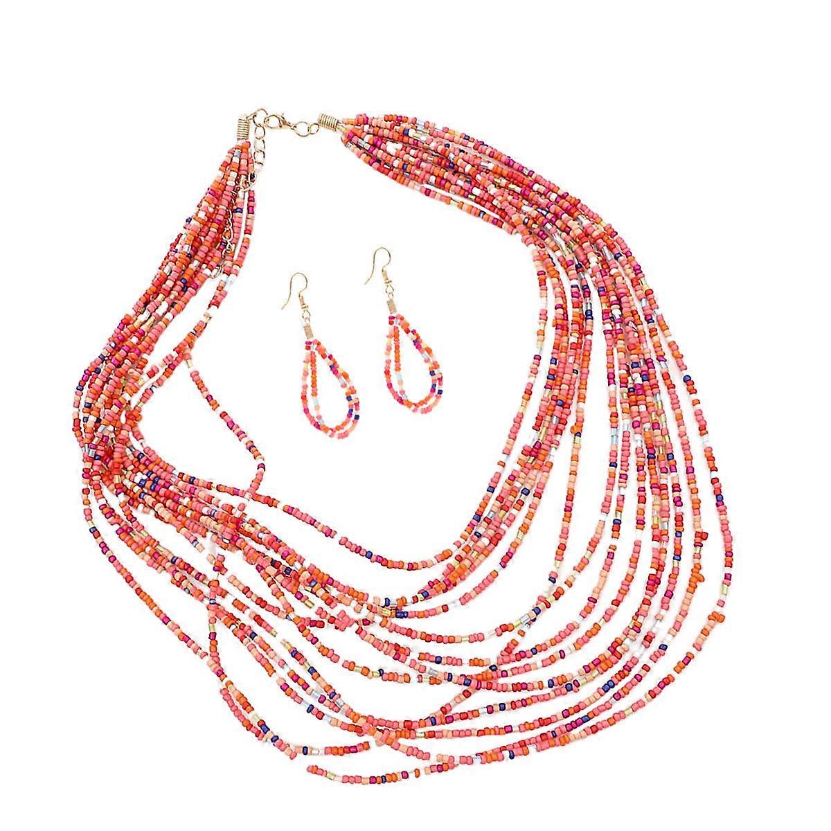 Bohemian Style Dressing Necklace Earrings for Decoration 1Set Creative Bead Kit