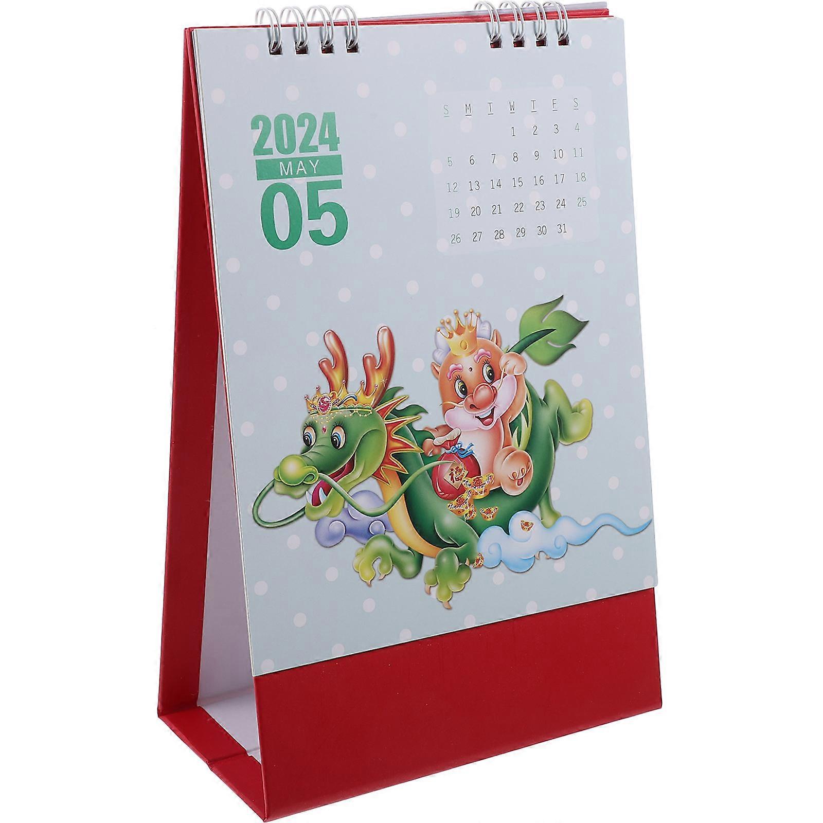 Small Monthly Desk Calendar 2024 Table Calendar Event Recording Rectangular 1Pcs