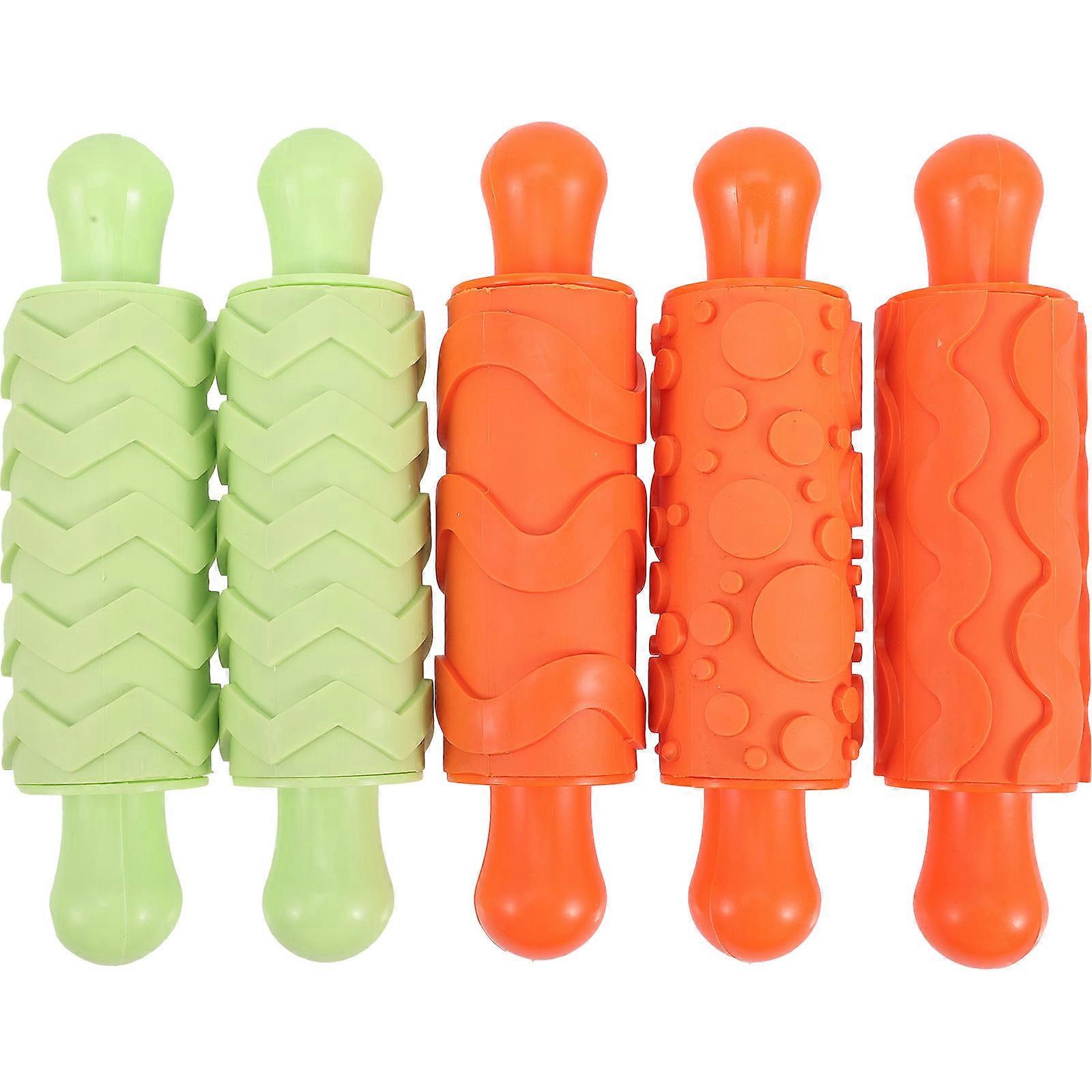 Plastic Rolling Pin Mini Rolling Pins For Dough Childrens Baking Diy Supply Tool Cylindrical 5Pcs